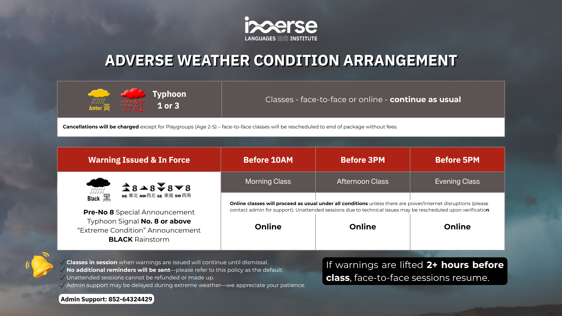 Adverse Weather Policies - 朗喬 Immerse Languages